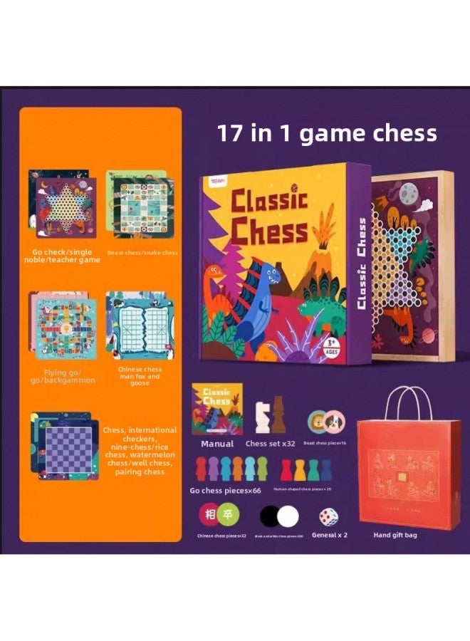 Children's toys wholesale backgammon checkers multi-functional fighting beast game chess double-sided game board eight in one chess